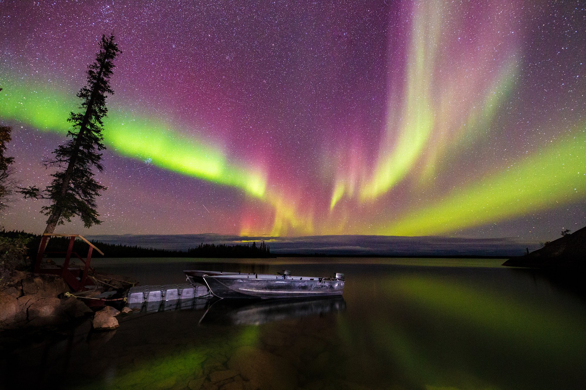 Purple Aurora Boat-Fall-Aaron Von Hagen-Horizontal-1