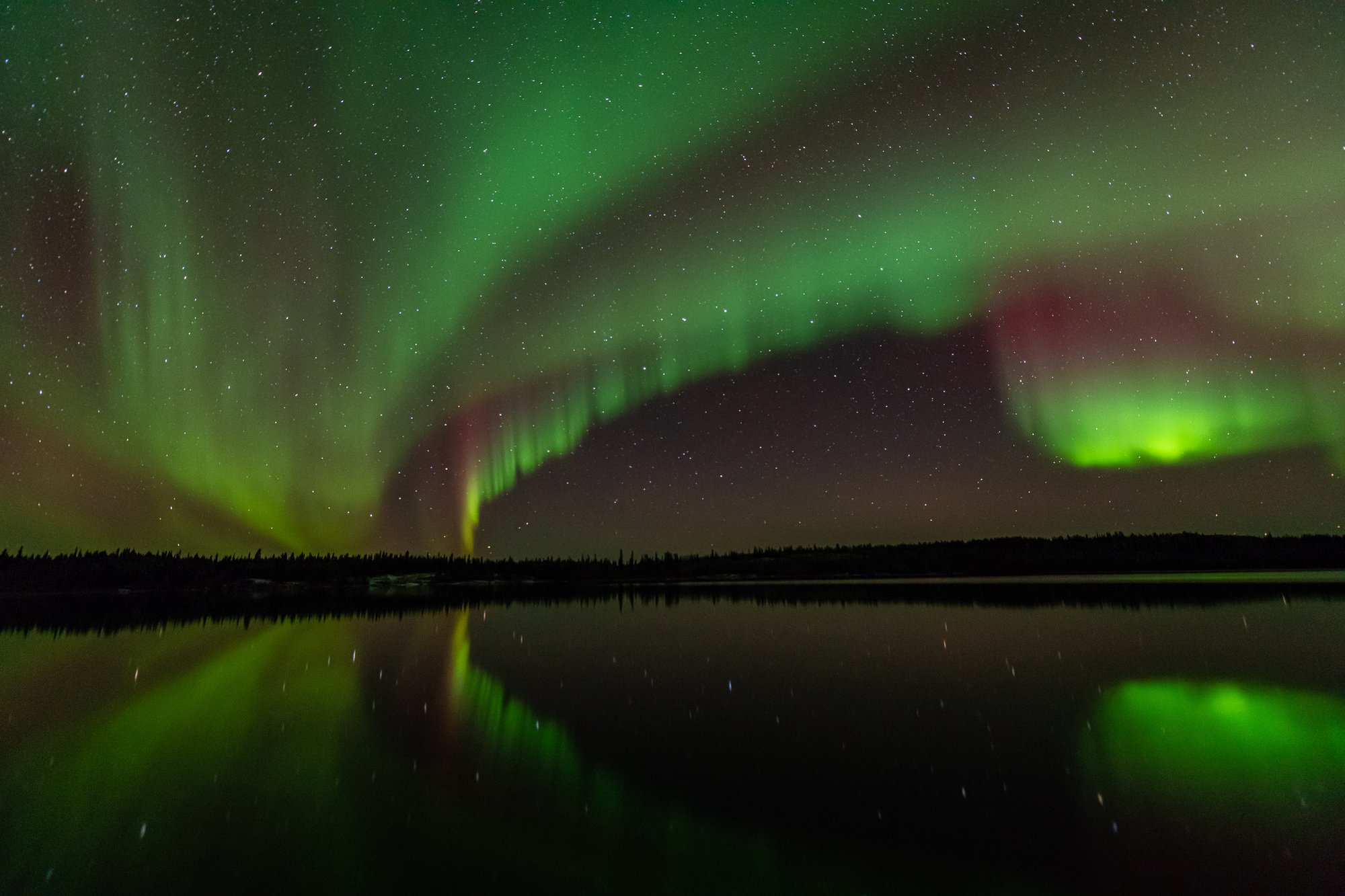 Purple Aurora Reflection on Lake 3-Summer-Jason Greenwood-Horizontal