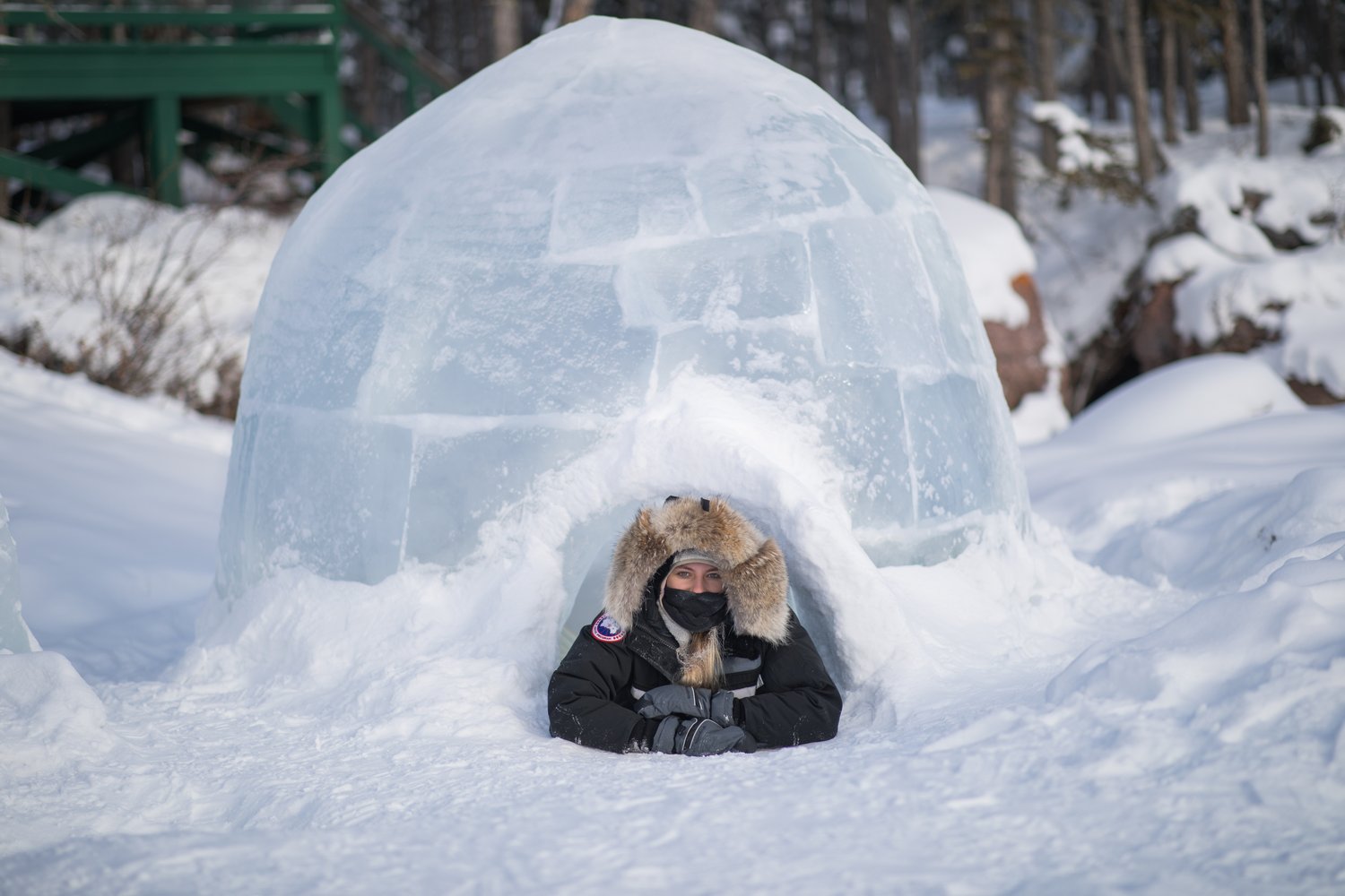 Ice Igloo and Person Inside_Chase Theron_Winter