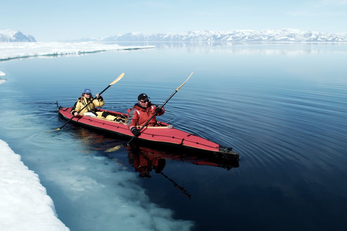 Kayaking at floe edge