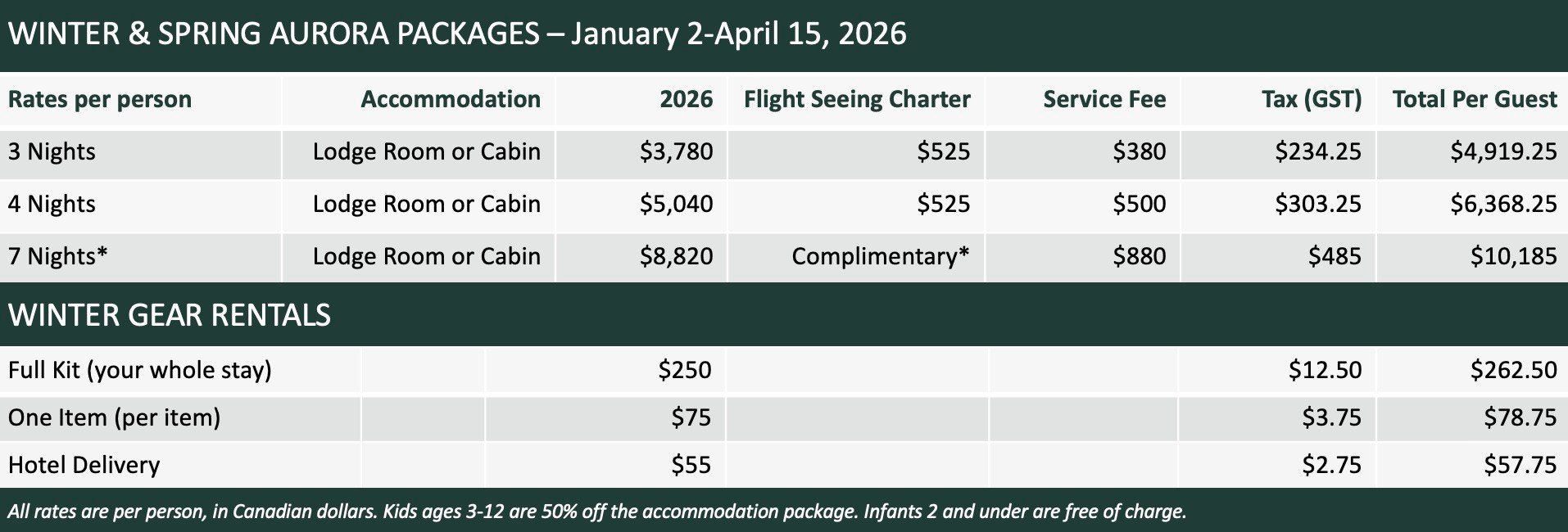 BL WINTER SPRING RATES 2026